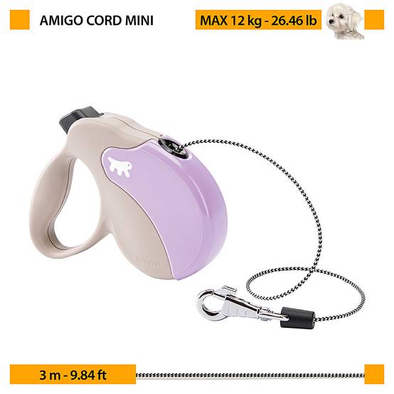 Ferplast - Ferplast Laisse Chien Enrouleur AMIGO MINI, laisse pour petits chiens jusqu'à 12 Kg. Cordon Extensible max 3 m. Bouton de verrouillage et de - Imagen 2
