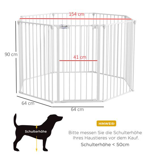 Enclos parc pour chien plastique intérieur barrière modulable 154x90cm blanc - ComfortXL Outdoor Living - Image 3
