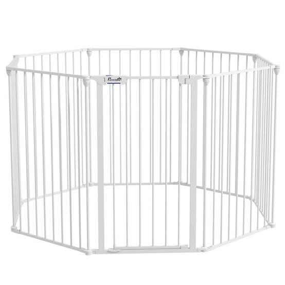 Enclos parc pour chien plastique intérieur barrière modulable 154x90cm blanc - ComfortXL Outdoor Living - Image 2