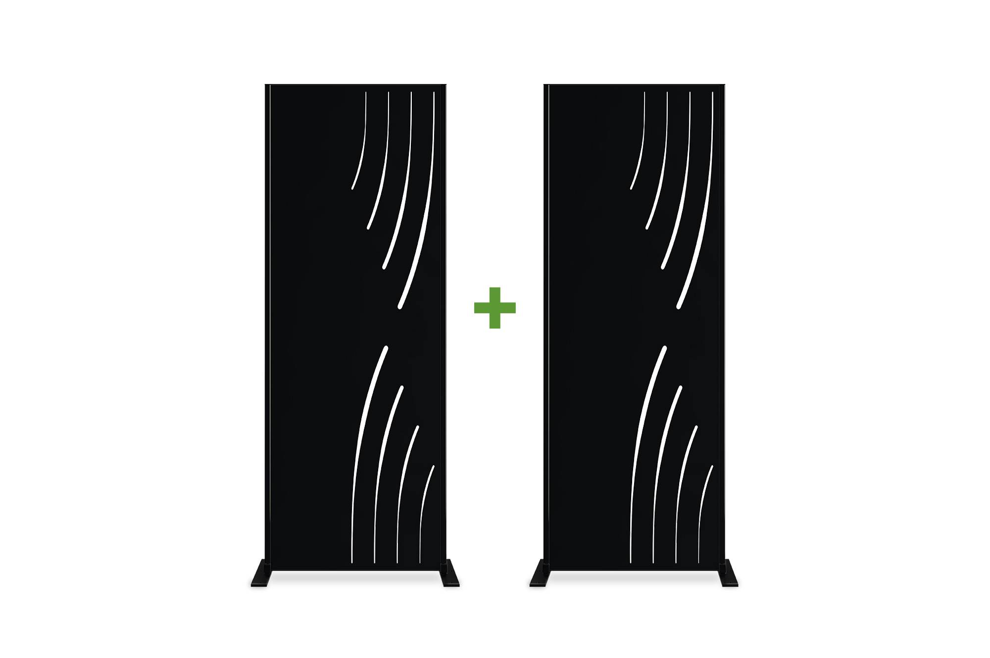 Casanoov Lot de 2 panneaux décoratifs VELETA Noir H.160  cm motifs côté droit - Image 1