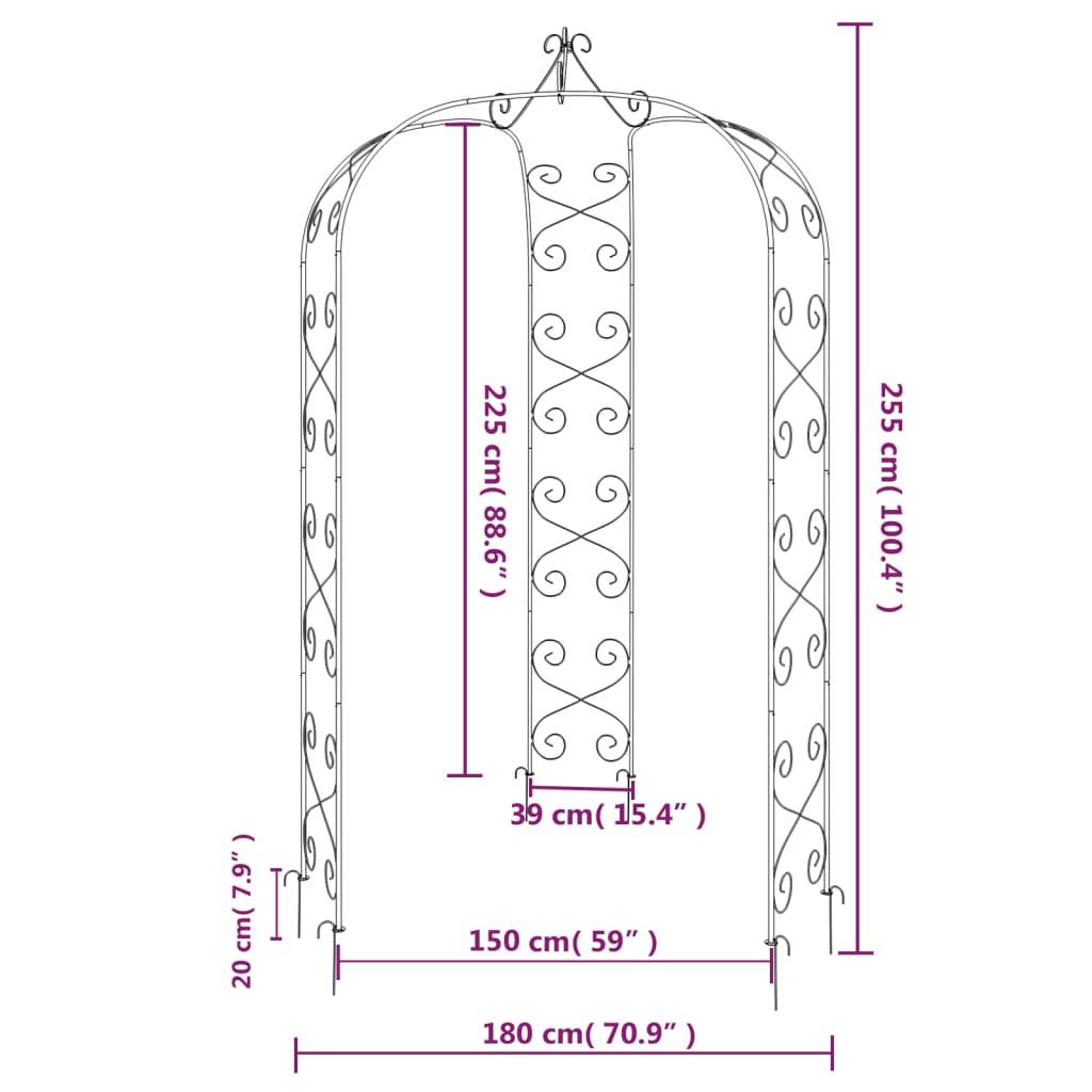 Arche à Rosiers Bois Pin Imprégné Support Grimpantes 150x60x204cm - ComfortXL Outdoor Living - Image 8