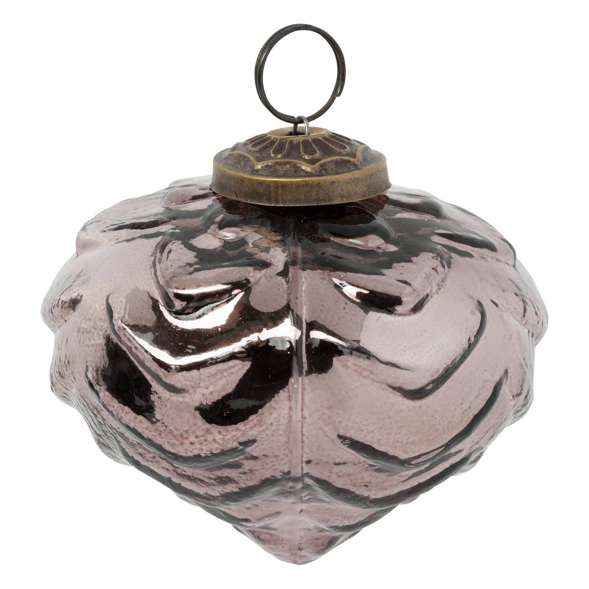 Fééric Lights & Christmas - Déco Sapin de Noël Lot de 3 Boules en Verre Marron D 8 cm - Imagen 2