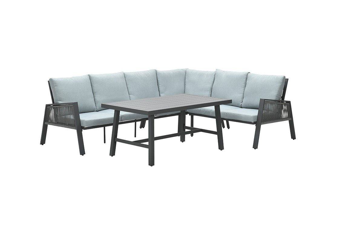 Garden Impressions - Ensemble salon de jardin Andrea - table haute - 5 places - gris menthe