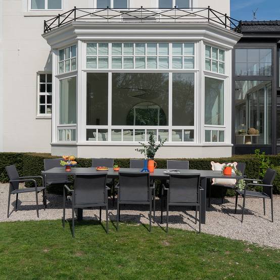 Table de jardin 8/12p en full aluminium Gris MODULO - Image 4