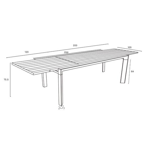 Wilsa Garden - Table de jardin en full aluminium gris extensible 8/12 places MODULO - Image 8