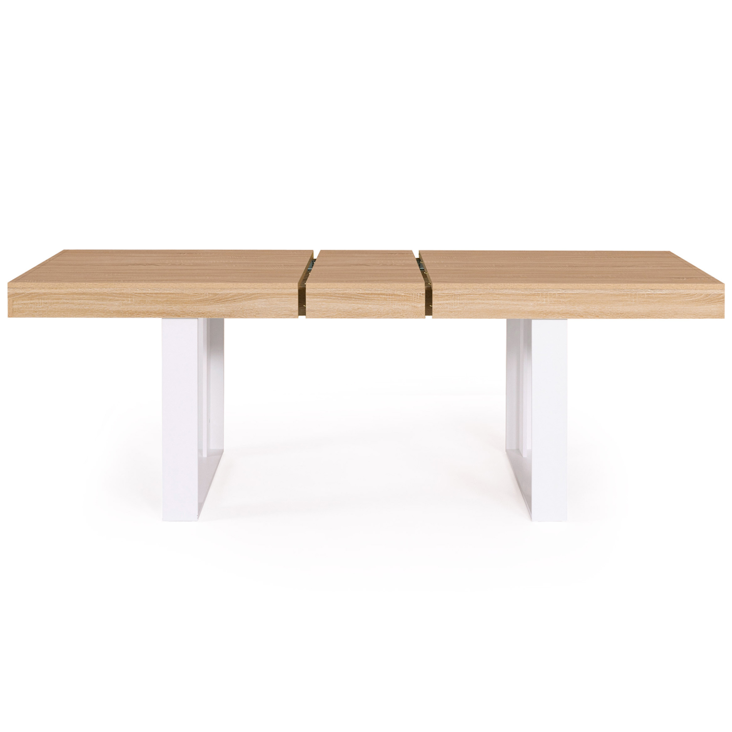 Table à manger extensible rectangle PHOENIX 4-8 personnes bois et blanc 160-200 cm - Image 3