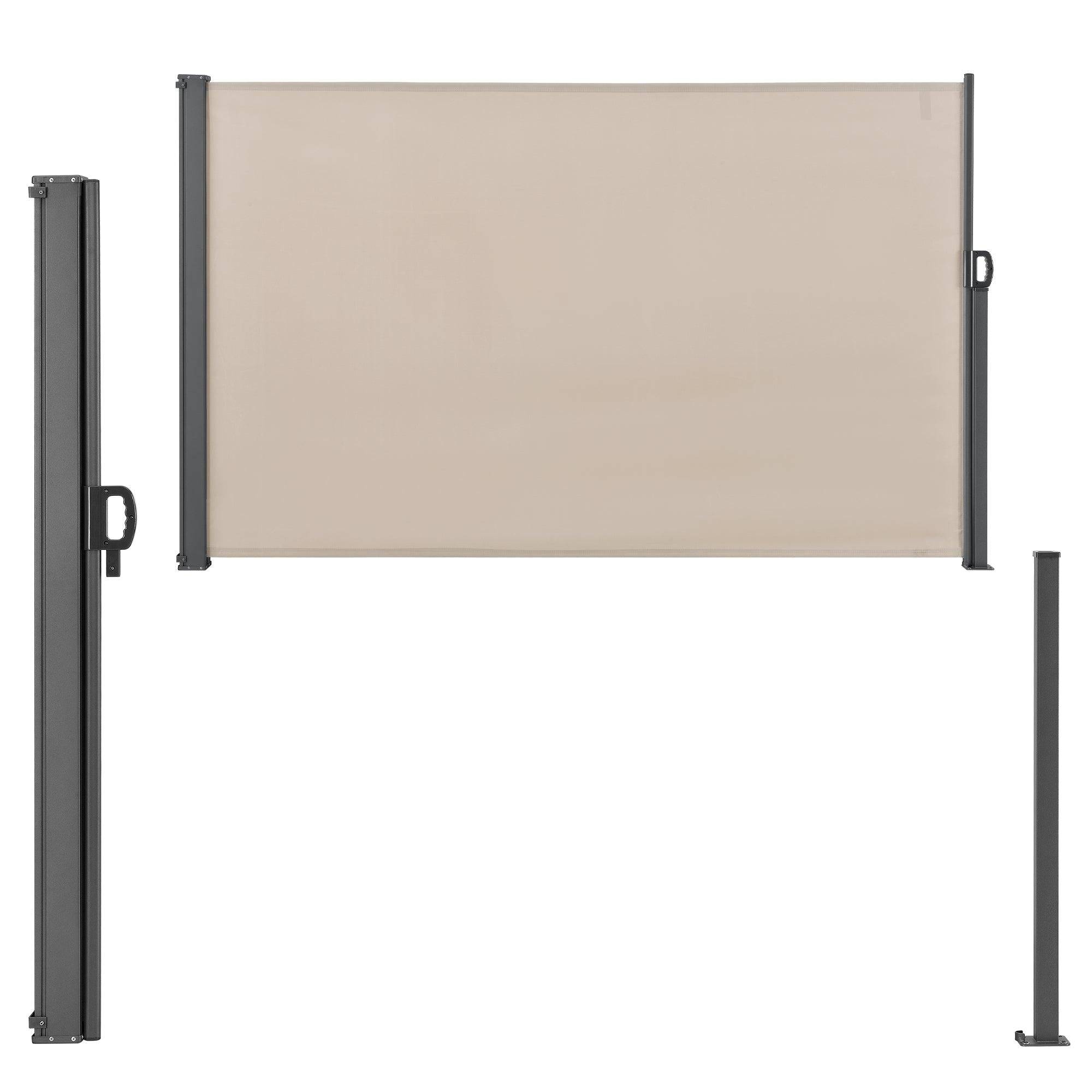 Helloshop26 - Brise-soleil auvent baldaquin garde-vue pare-soleil métal et polyester 160 x 300 cm beige - Imagen 2