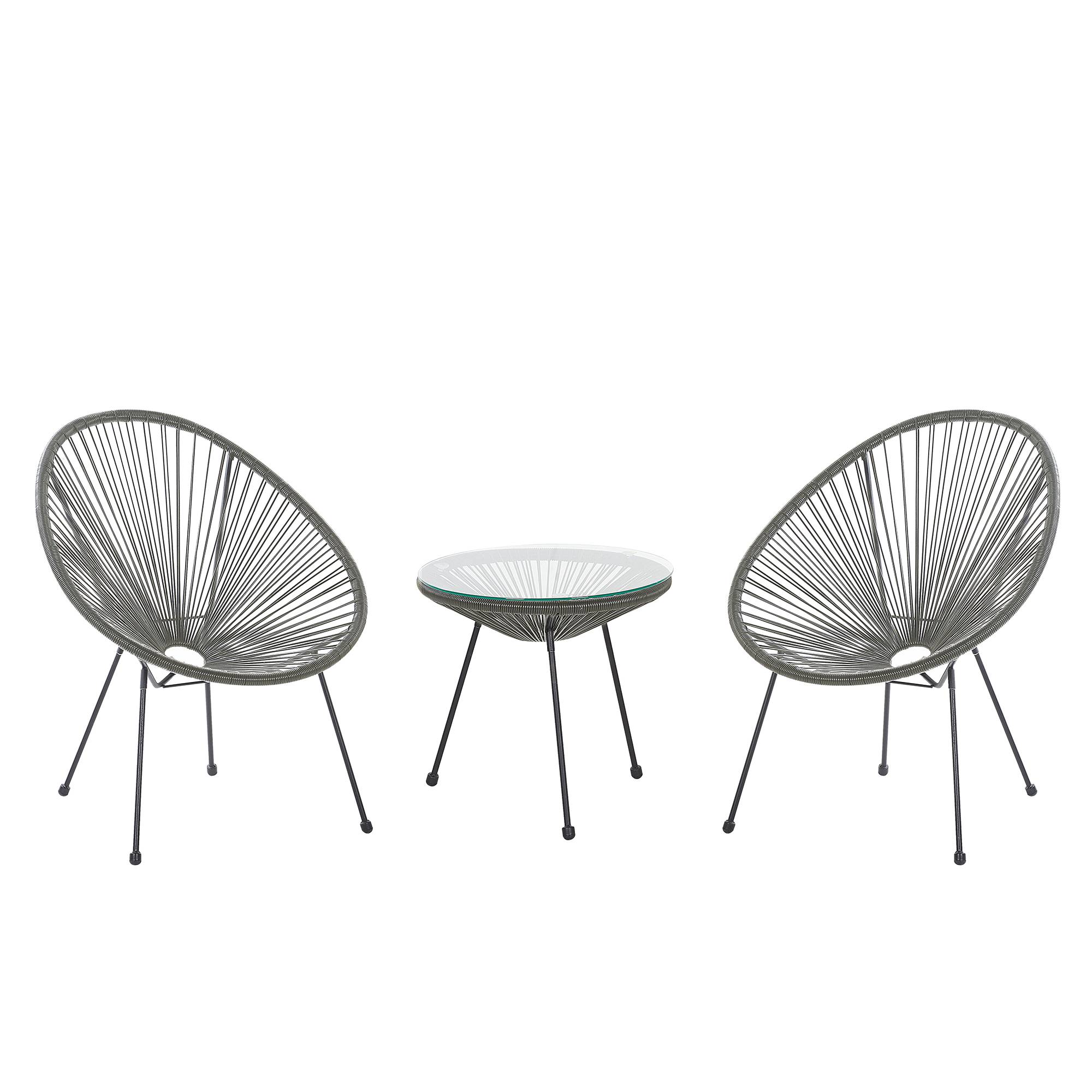 Beliani - Set de bistrot Polyrotin Gris foncé ACAPULCO II Beliani - Imagen 1