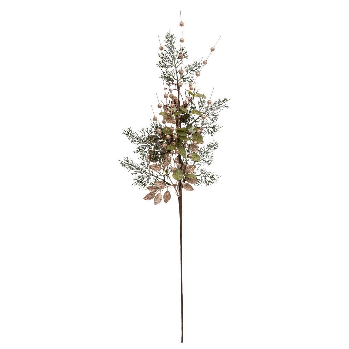 Fééric Lights & Christmas - Branche feuilles vertes billes dorées 75cm - Feeric Lights & Christmas - Imagen 1