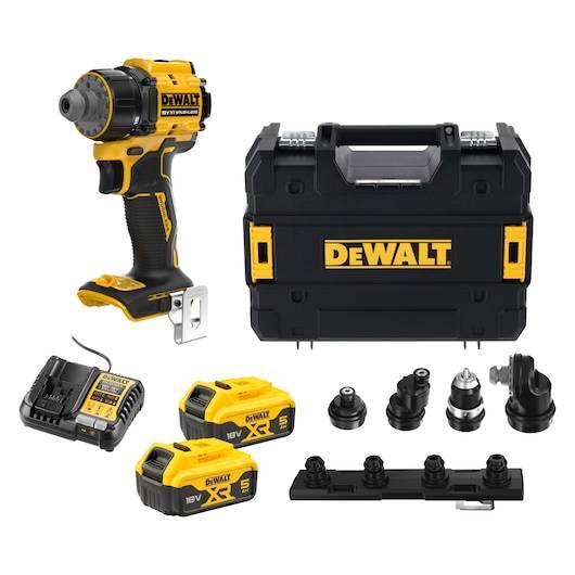 Perceuse-visseuse à têtes multiples XR 18V 5 Ah Li-Ion Brushless - DEWALT - DCD803P2T-QW