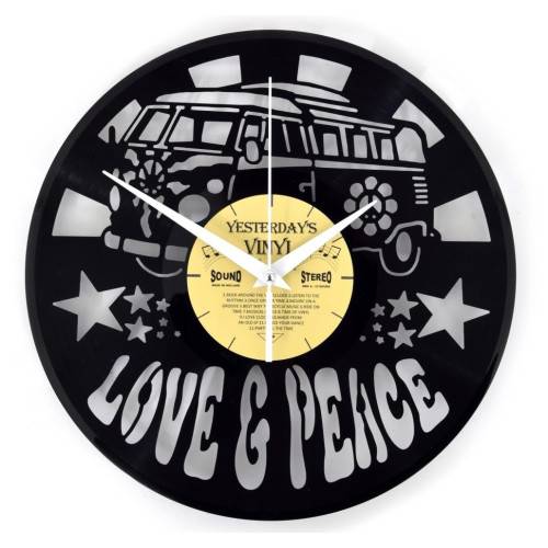 Horloge vinyle recyclé LOVE & PEACE MAGNETICLAND - Imagen 1