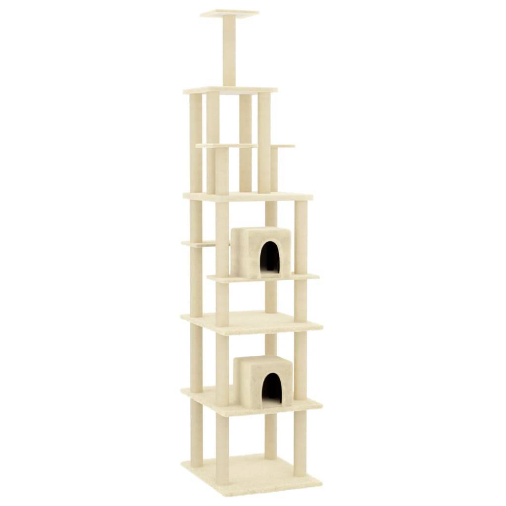 Vidaxl - Arbre à chat avec griffoirs en sisal Crème 216 cm vidaXL 171527 - Imagen 2
