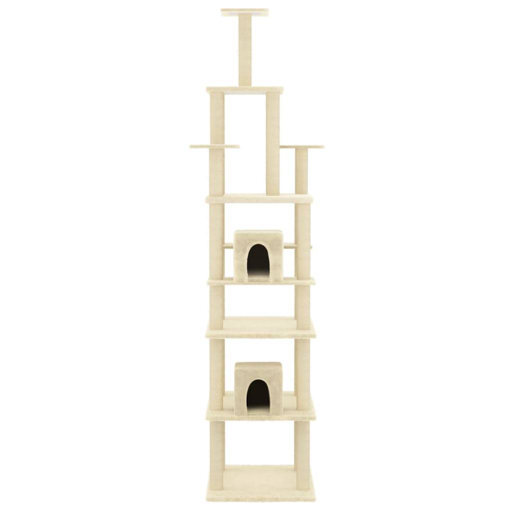 Vidaxl - Arbre à chat avec griffoirs en sisal Crème 216 cm vidaXL 171527 - Imagen 5