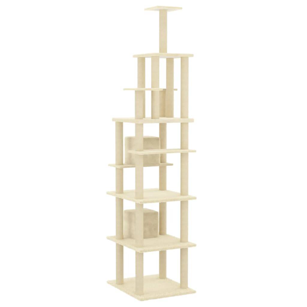 Vidaxl - Arbre à chat avec griffoirs en sisal Crème 216 cm vidaXL 171527 - Imagen 7