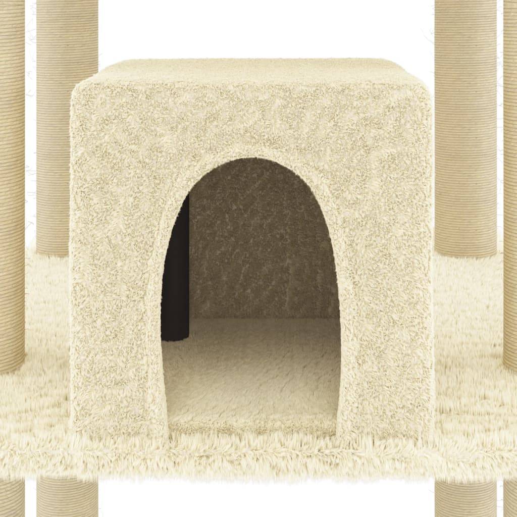 Vidaxl - Arbre à chat avec griffoirs en sisal Crème 216 cm vidaXL 171527 - Imagen 4