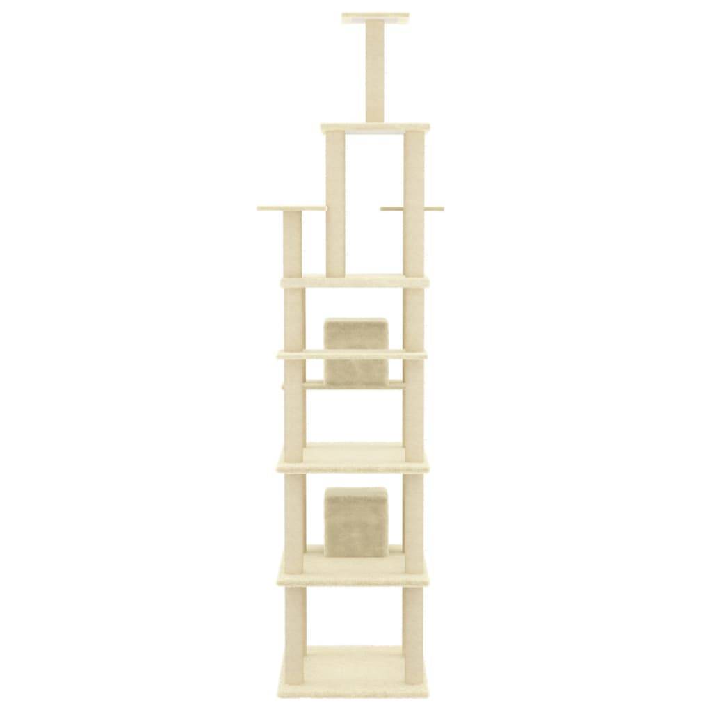 Vidaxl - Arbre à chat avec griffoirs en sisal Crème 216 cm vidaXL 171527 - Imagen 6