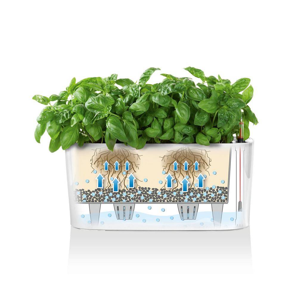 Lechuza - Pot de table Delta 10 - kit complet, blanc brillant 30 cm Lechuza - Imagen 6