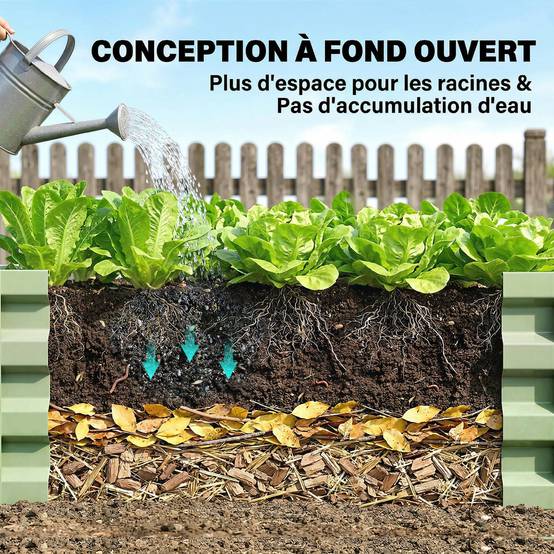 ComfortXL - Carré potager rectangulaire en acier galvanisé vert 120 x 60 x 30,5 cm pour jardin et serre avec montage facile - Image 5