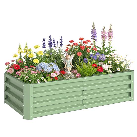 ComfortXL - Carré potager rectangulaire en acier galvanisé vert 120 x 60 x 30,5 cm pour jardin et serre avec montage facile - Image 2