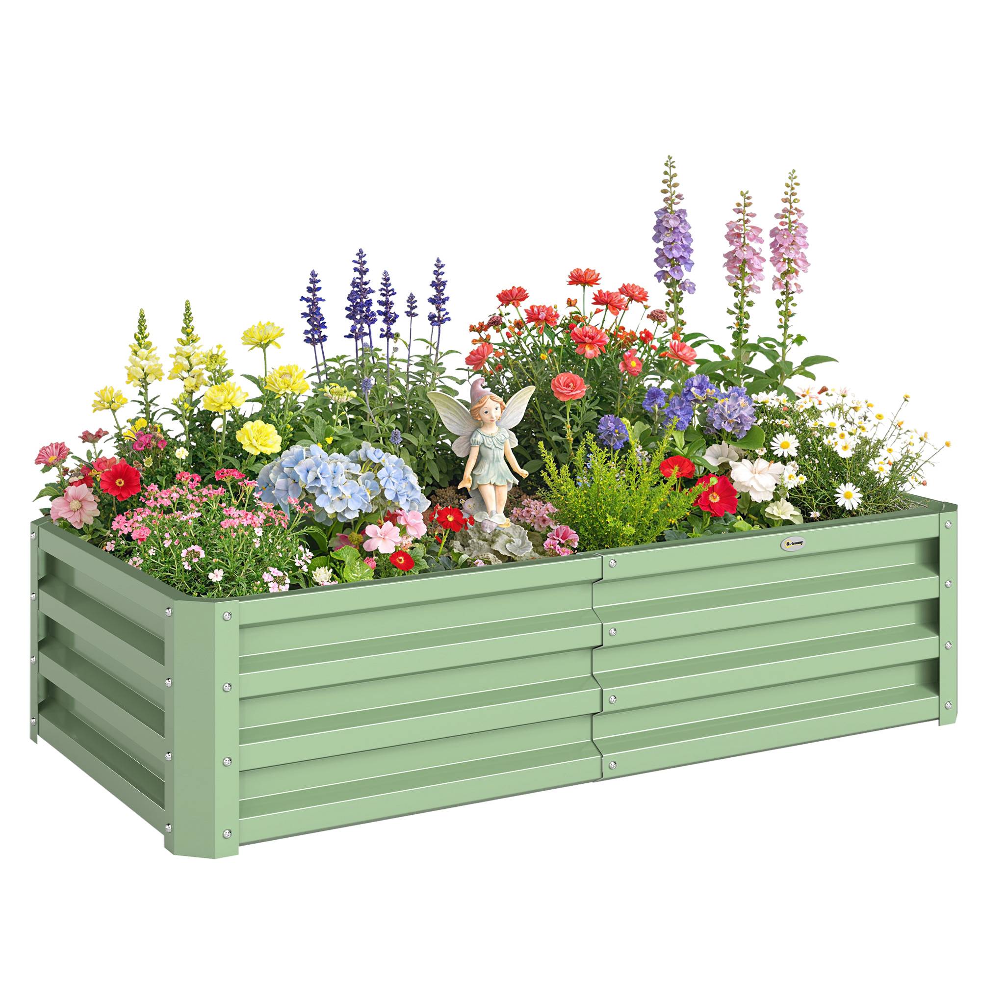ComfortXL - Carré potager rectangulaire en acier galvanisé vert 120 x 60 x 30,5 cm pour jardin et serre avec montage facile - Image 2
