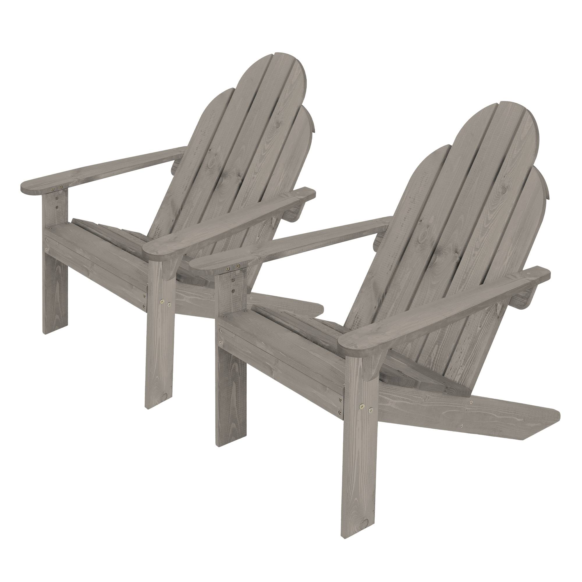 Ml-Design - 2x chaise lounge de jardin gris en bois massif Adirondack 92,5 x 69,5 x 89 cm - Imagen 7