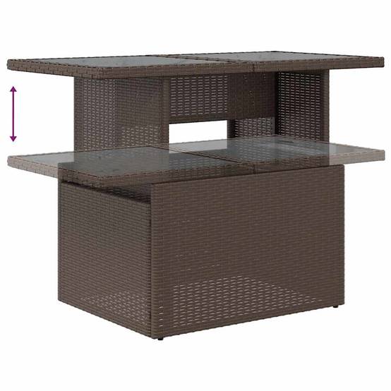 Mobilier de Jardin 10 Personnes Résine Tressée Marron avec Coffres de Rangement et Table Basse – ComfortXL Outdoor Living - Image 8