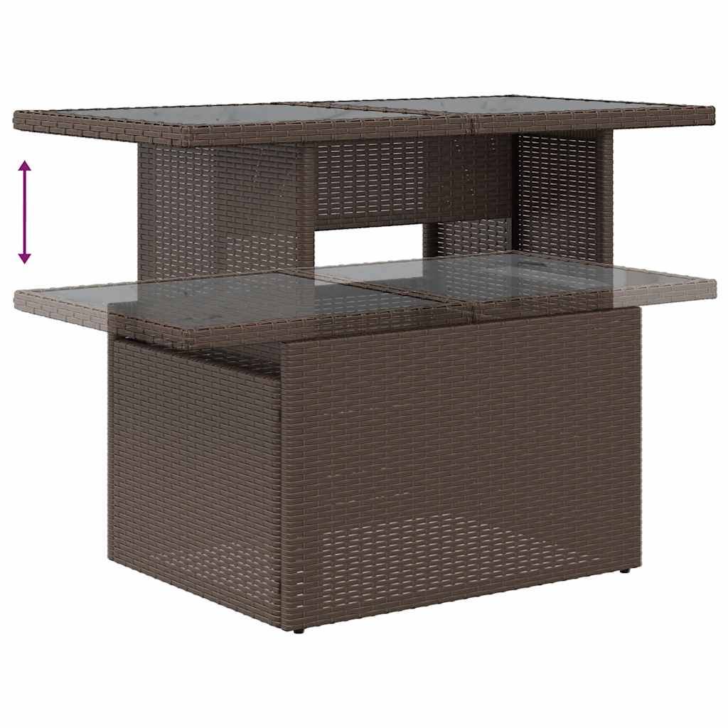 Mobilier de Jardin 10 Personnes Résine Tressée Marron avec Coffres de Rangement et Table Basse – ComfortXL Outdoor Living - Image 8