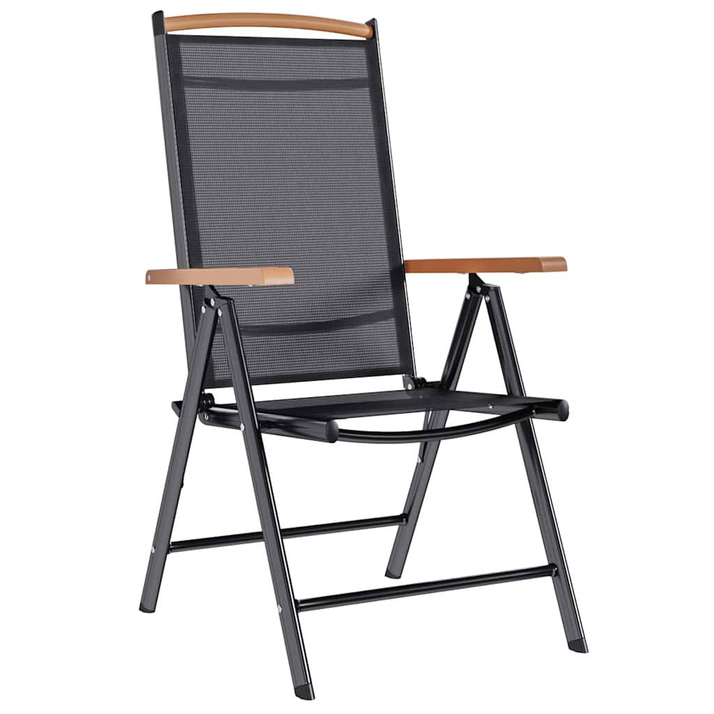 Vidaxl - Chaises pliantes 2 pièces Aluminium et Textilène Noir vidaXL 41732 - Imagen 9
