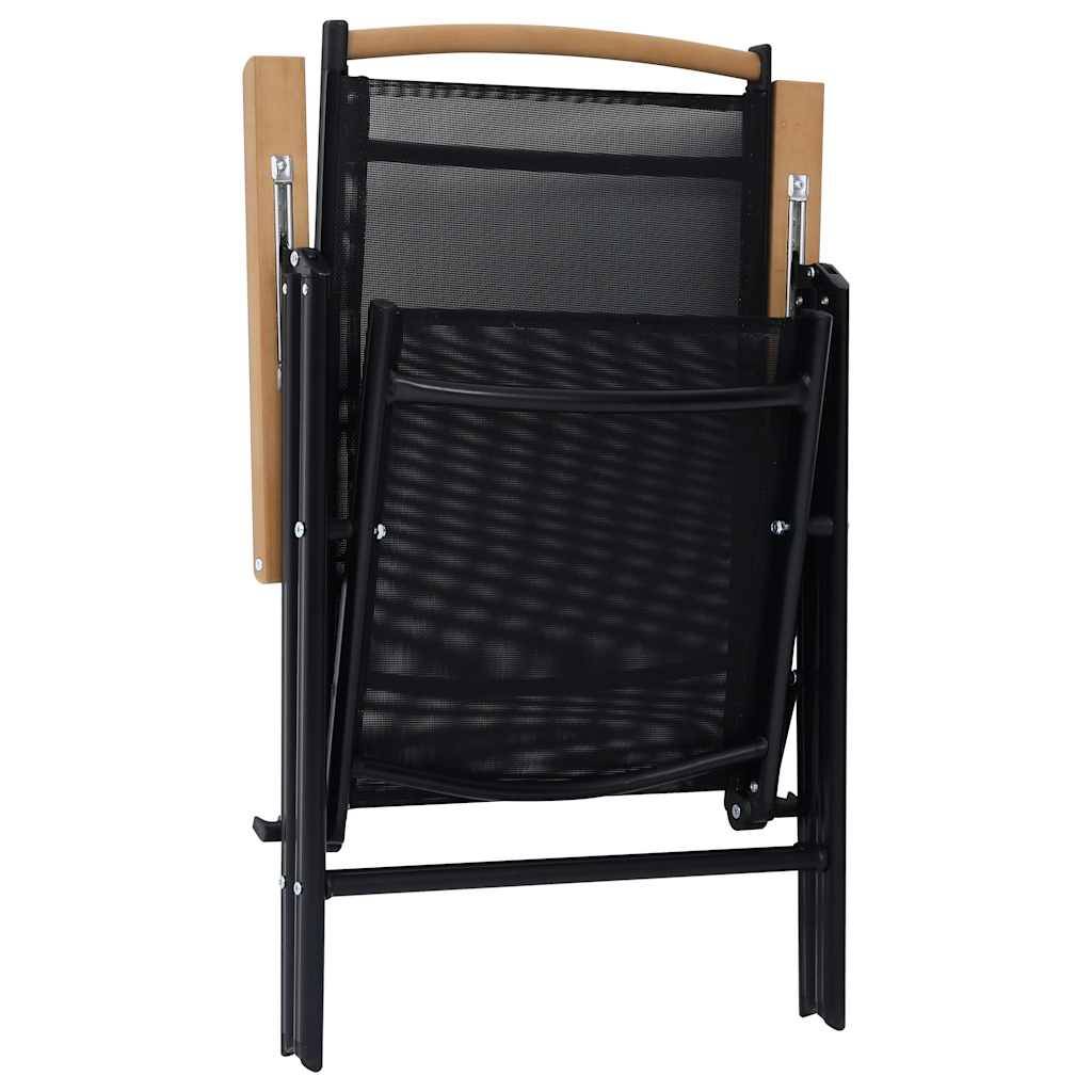 Vidaxl - Chaises pliantes 2 pièces Aluminium et Textilène Noir vidaXL 41732 - Imagen 5