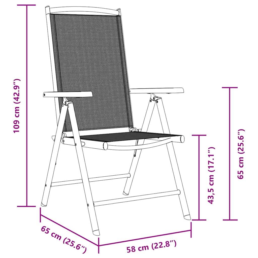 Vidaxl - Chaises pliantes 2 pièces Aluminium et Textilène Noir vidaXL 41732 - Imagen 3