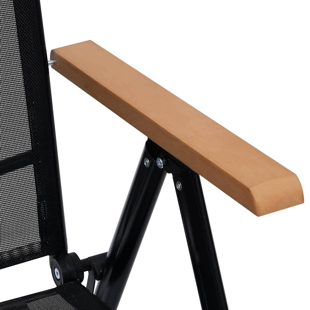 Vidaxl - Chaises pliantes 2 pièces Aluminium et Textilène Noir vidaXL 41732 - Imagen 6