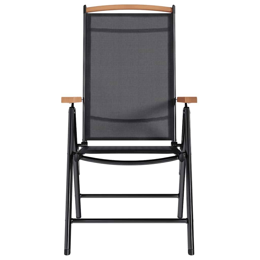 Vidaxl - Chaises pliantes 2 pièces Aluminium et Textilène Noir vidaXL 41732 - Imagen 10