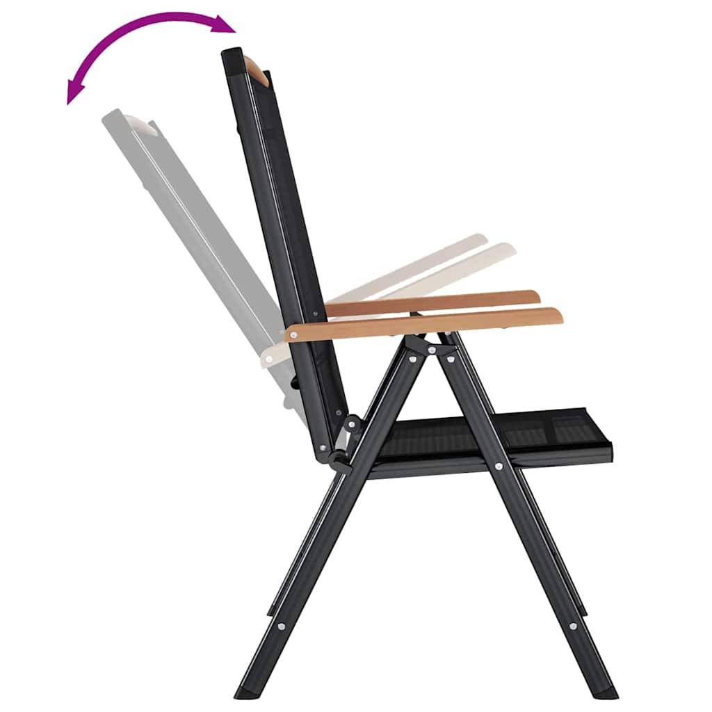 Vidaxl - Chaises pliantes 2 pièces Aluminium et Textilène Noir vidaXL 41732 - Imagen 8