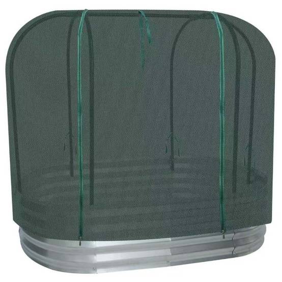 carré potager métal galvanisé 120x60x110 cm avec filet de protection pour fleurs et légumes - TERRE JARDIN - Image 1
