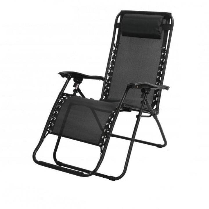 Importdistrib - Transat Chaise De Plage Fauteuil Relax L176x64 X H108/46cm Noir IMPORTDISTRIB - Imagen 1