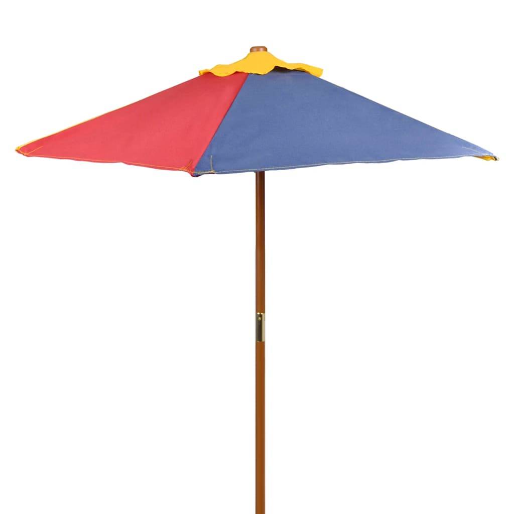 PANGIVO - Table et bancs de pique-nique enfants bois avec parasol 75 x 85 x 52 cm - PANGIVO - Image 3