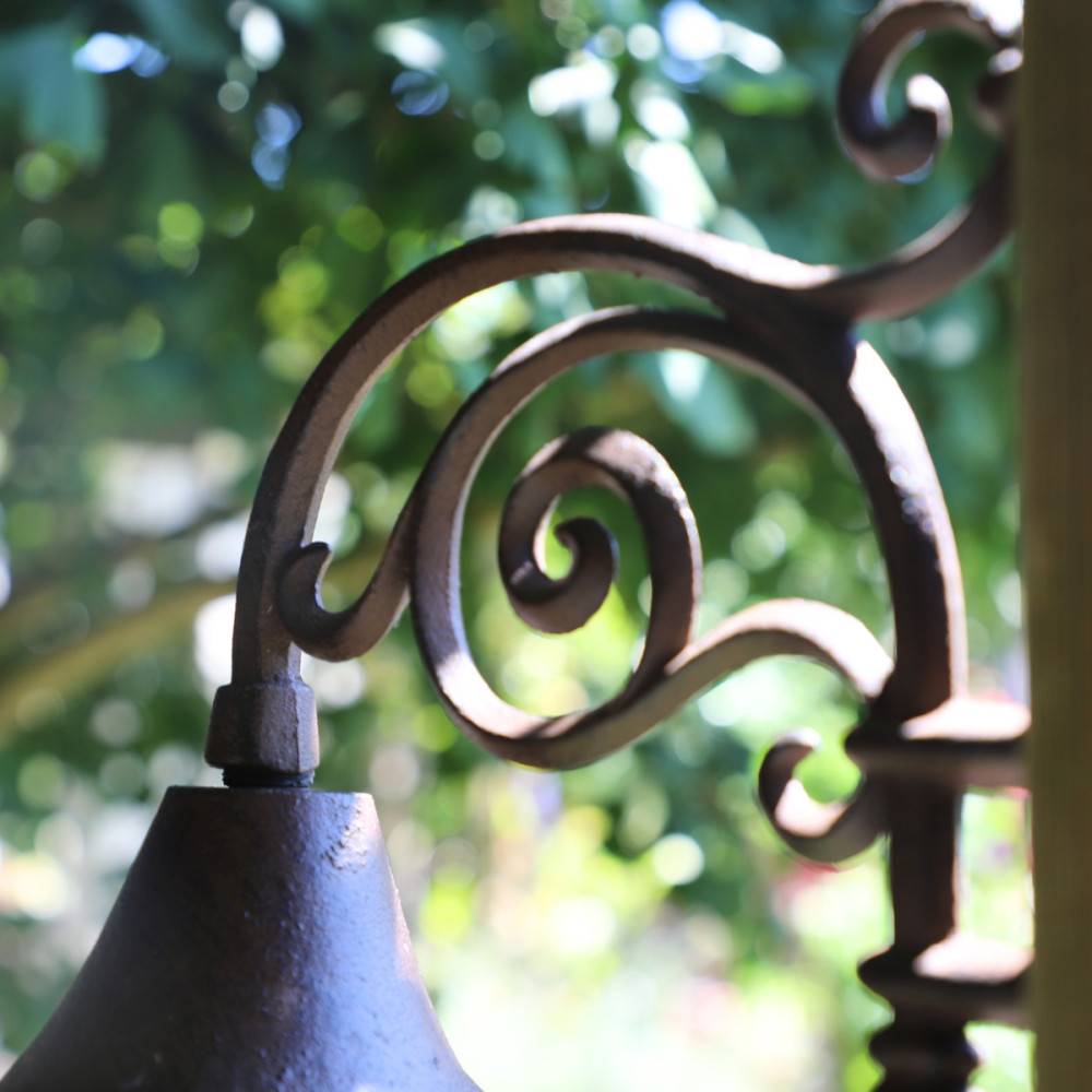 Cloche de jardin de porte ancienne en fonte marron 27 x 20.5 cm Chemin de campagne - Imagen 3