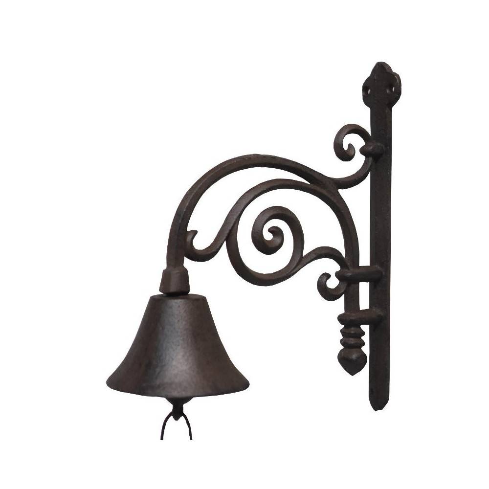 Cloche de jardin de porte ancienne en fonte marron 27 x 20.5 cm Chemin de campagne - Imagen 1