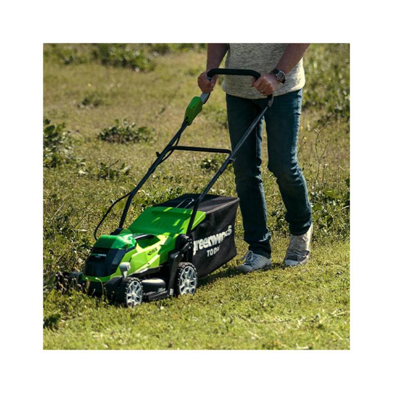 Greenworks - Tondeuse à gazon poussée 35cm 40V GREENWORKS - Batterie 2,0Ah - Chargeur - G40LM35K2 - Image 5