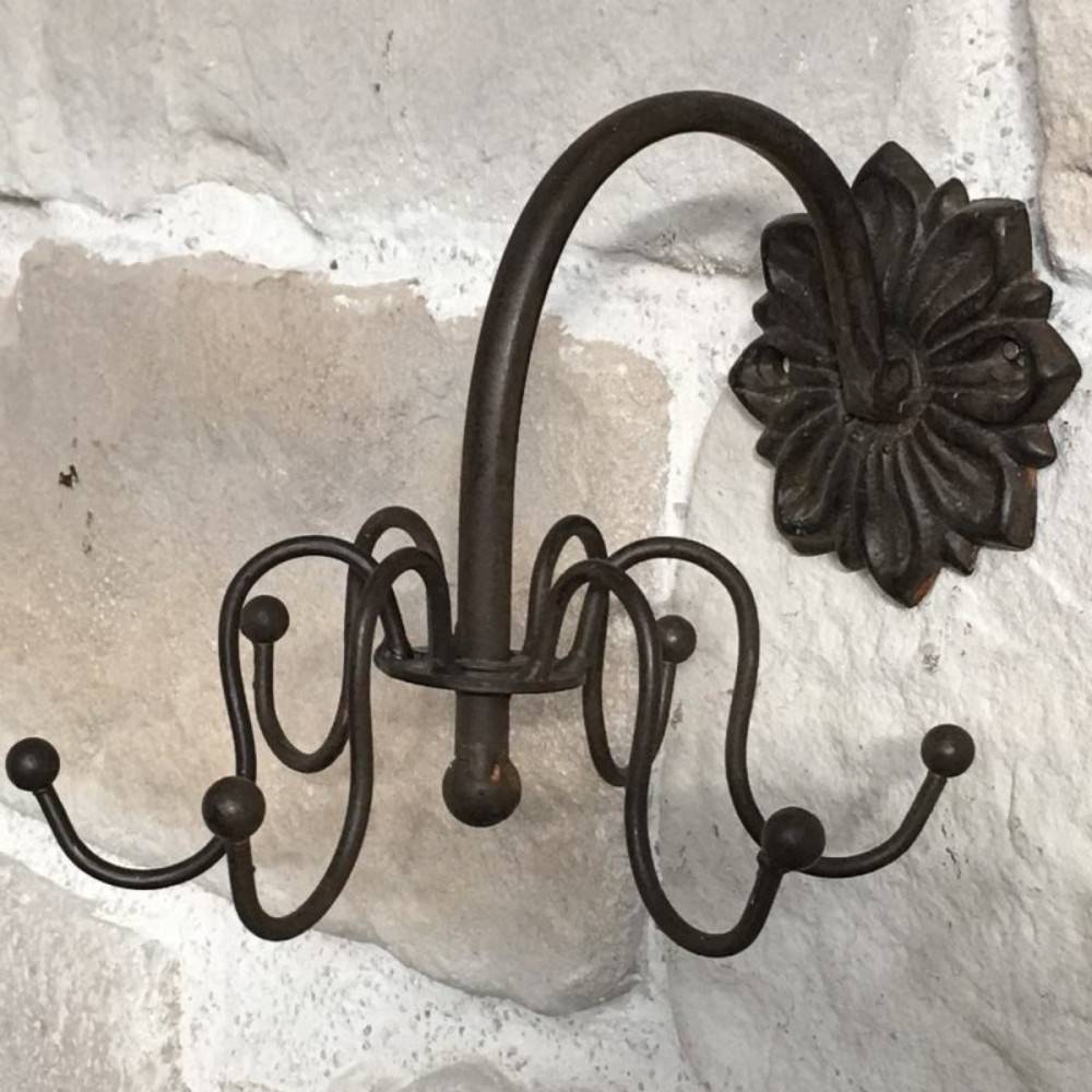 Porte manteaux mural en fonte marron 15 x 20 cm Chemin de campagne - Imagen 2