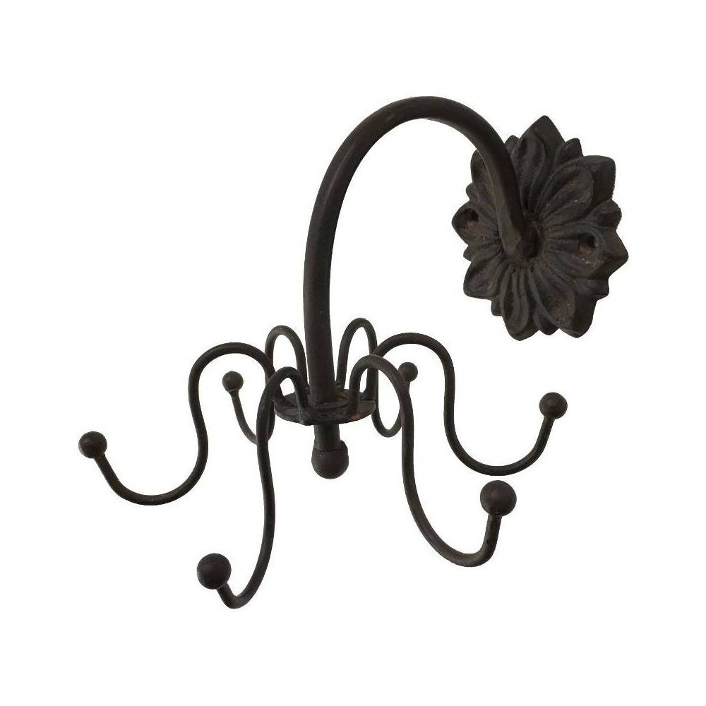 Porte manteaux mural en fonte marron 15 x 20 cm Chemin de campagne - Imagen 1