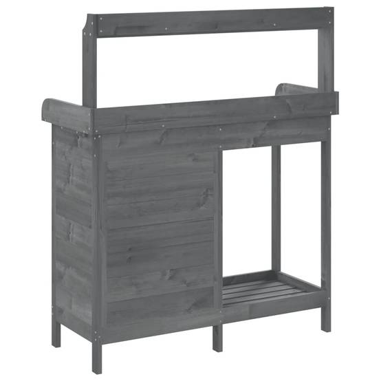 Table de Jardinage Grise en Bois Massif de Sapin avec Armoire Tiroir et Surface Zinc – ComfortXL Outdoor Living - Imagen 9