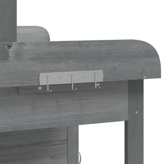 Table de Jardinage Grise en Bois Massif de Sapin avec Armoire Tiroir et Surface Zinc – ComfortXL Outdoor Living - Imagen 10