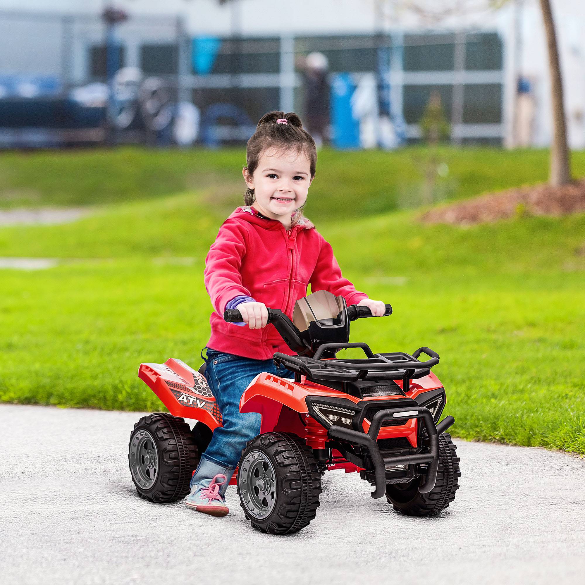 Sans Marque - Quad électrique enfants batterie rechargeable 6V bouton accélérateur 18-36 mois 70x42x45 cm rouge - Image 3