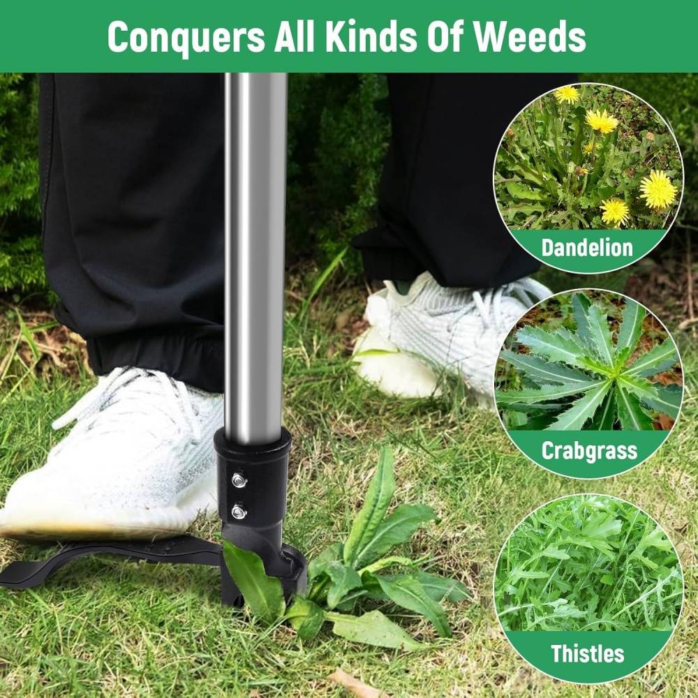 Outils de désherbage-Désherbeur à 4 griffes avec poignée réglable 117 cm – Extraction profonde sans effort – Ergonomique et durable – Living123 - Image 4