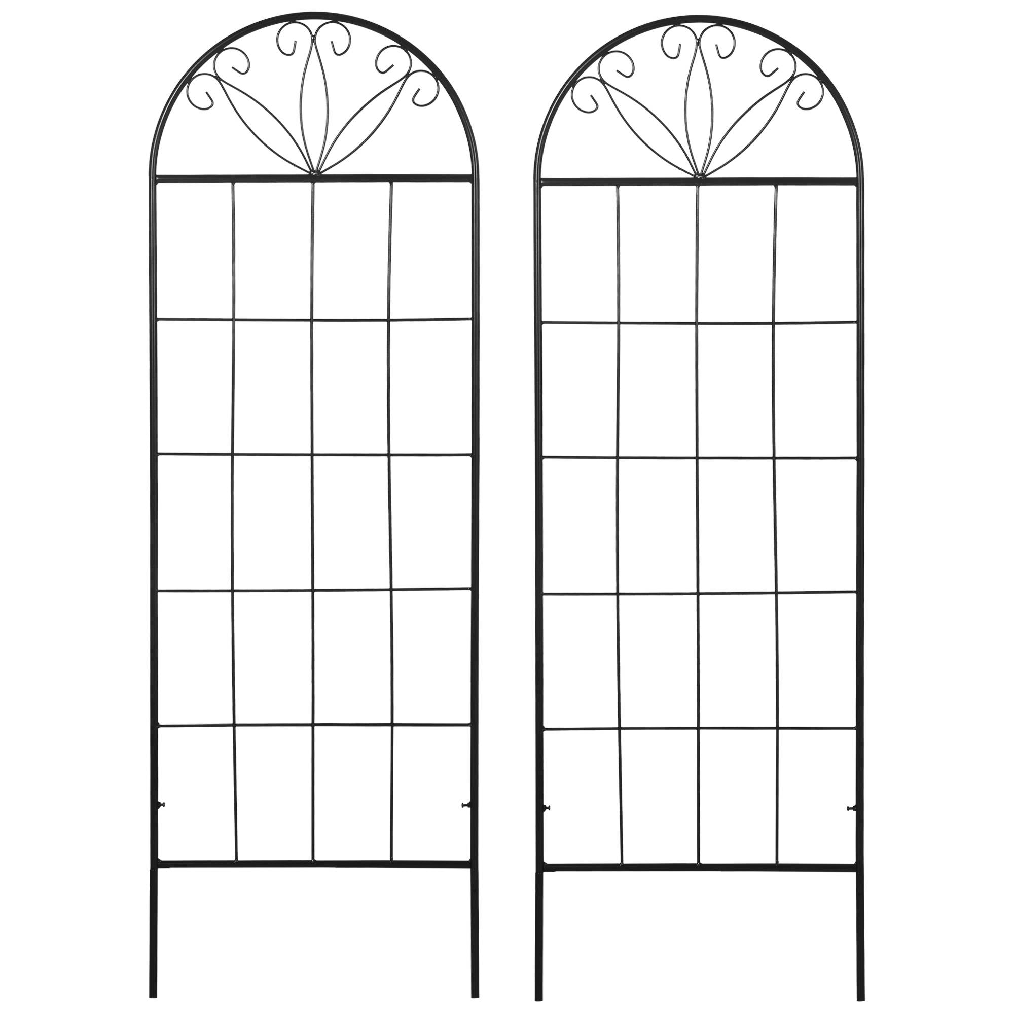 Sans Marque - Treillis jardin lot 2 support plantes grimpantes métal 51x152 cm noir - Image 2