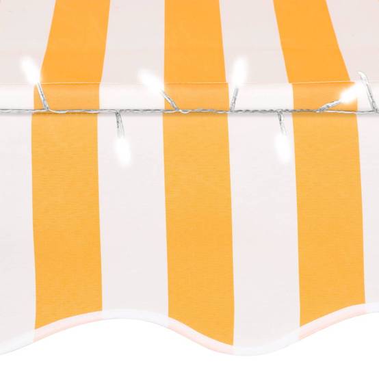 ComfortXL - Store Terrasse avec Lumière LED Solaire Manuel sans Perçage Rétractable Orange Blanc 300x120 cm – ComfortXL Outdoor Living - Image 5