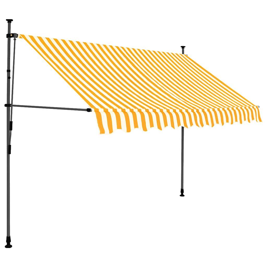 ComfortXL - Store Terrasse avec Lumière LED Solaire Manuel sans Perçage Rétractable Orange Blanc 300x120 cm – ComfortXL Outdoor Living - Image 2