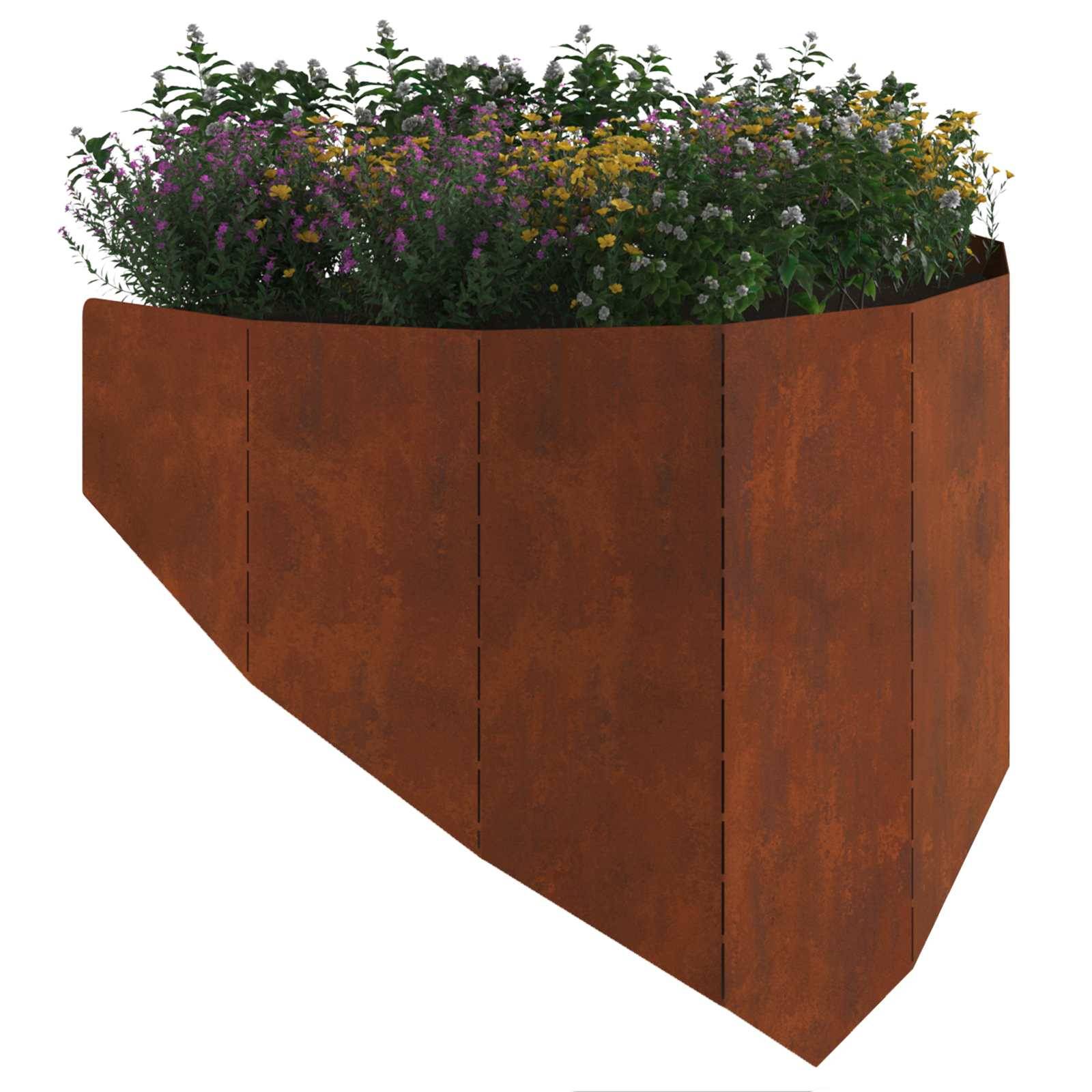 Bordure de jardin en acier aménagement espaces extérieurs 100x45cm 4 pcs rouillé - ComfortXL Outdoor Living - Image 3