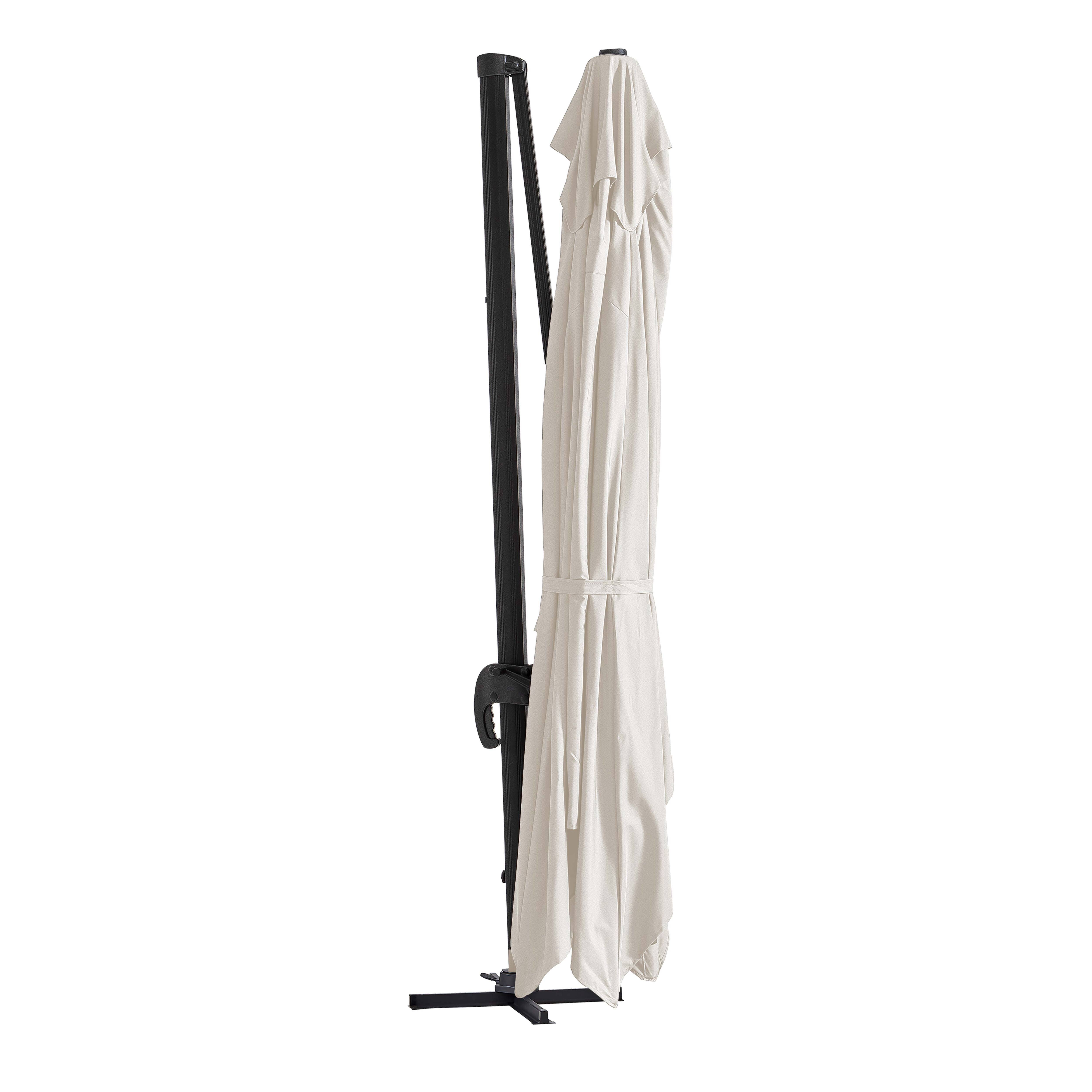 Oviala - Parasol Déporté 3x4m blanc Inclinable Rotatif + 4 Dalles Lestées Caserta - Oviala - Imagen 4